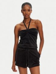 Juicy Couture Top JCWCT125325 Czarny Slim Fit. Czarne topy Juicy Couture, xs, bez wzorów, z syntetyku, bez kołnierzyka, bez ramiączek. Za 99.99 zł.