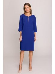 Stylove Sukienka w kolorze niebieskim rozmiar: XL. Niebieskie sukienki Stylove, na co dzień, xl, bez wzorów, bez kołnierzyka, bez ramiączek, midi, proste. Za 233.45 zł.