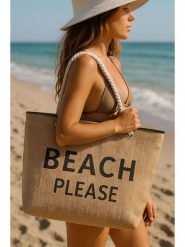 Lucky Bees Torba plażowa w kolorze beżowym - 55 x 36 x 15 cm rozmiar: onesize. Brązowe torby na ramię Lucky Bees, bez wzorów, z materiału, na ramię, bez dodatków. Za 30.99 zł.