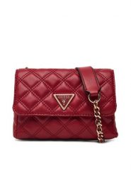 Guess Torebka Giully II Mini HWQG96 73740 Czerwony. Czerwone listonoszki Guess, z aplikacjami, ze skóry, bez dodatków. Za 544.99 zł.