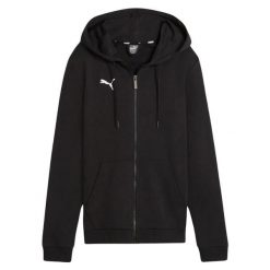 Bluza Rozpinana Damska Team Goal Casuals. Czarne bluzy Puma, l, bez wzorów, z bawełny, z kapturem. Za 172.20 zł.