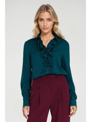 Nife Bluzka w kolorze niebieskim rozmiar: 42. Niebieskie bluzki Nife, bez wzorów, bez kołnierzyka, bez ramiączek. Za 135.17 zł.