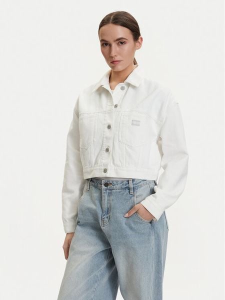 Tommy Jeans Kurtka jeansowa DW0DW21979 Biały Oversize. Białe kurtki Tommy Jeans, m, bez wzorów, z bawełny, bez kaptura. Za 388.99 zł.