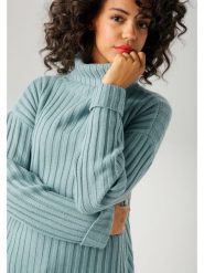 Aniston Golf w kolorze błękitnym rozmiar: 42. Niebieskie golfy Aniston, bez wzorów, ze splotem, bez ramiączek. Za 65.69 zł.