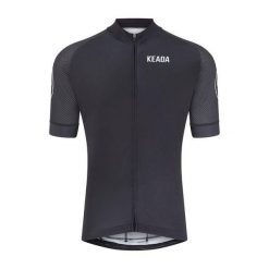 Damska koszulka kolarska z krótkim rękawem – Czarna. Czarne bluzki KEADA SPORTS, s, bez wzorów, sportowe, bez kołnierzyka, bez ramiączek. Za 332.00 zł.