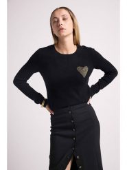 Maison Héritage Cashmere Kaszmirowy sweter w kolorze czarnym rozmiar: L. Czarne swetry Maison Héritage Cashmere, l, bez wzorów, z kaszmiru, bez ramiączek. Za 432.80 zł.