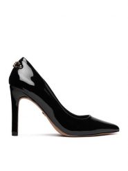 Nine West Szpilki EO-CD25-363-1 Czarny. Czarne szpilki Nine West, bez wzorów, ze skóry, bez obcasa, na szpilce, bez zapięcia. Za 279.99 zł.
