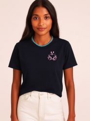 WOOOP Koszulka w kolorze granatowym rozmiar: M. Niebieskie bluzki Wooop, m, bez wzorów, bez kołnierzyka, bez ramiączek. Za 79.21 zł.