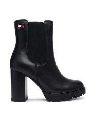 Tommy Jeans Botki Tjw Chelsea High Heel Boots EN0EN03112 Czarny. Czarne botki Tommy Jeans, bez wzorów, z jeansu, bez obcasa, na słupku, bez zapięcia. Za 649.99 zł.