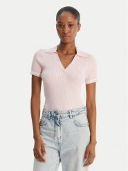 Guess Jeans Polo W6GRZ1 Z3P32 Różowy. Czerwone koszulki polo Guess Jeans, m, z aplikacjami, z jeansu, bez kołnierzyka, bez ramiączek. Za 349.99 zł.