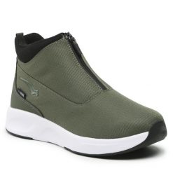 Botki Bagheera. Zielone botki Bagheera, bez wzorów, bez obcasa, na płaskiej podeszwie, bez zapięcia. Za 449.99 zł.