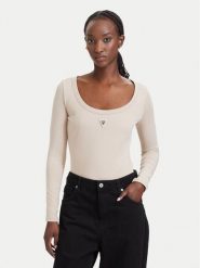 Guess Body V4YP07 J1314 Beżowy Slim Fit. Brązowe body Guess, l, z aplikacjami, z bawełny. Za 194.99 zł.