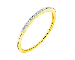 Pierścionek z żółtego złota z diamentami - 0,03 ct - próba 375. Żółte pierścionki Apart, z diamentem, złote. Za 999.00 zł.