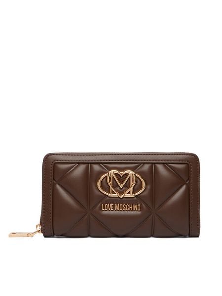 LOVE MOSCHINO Portfel JC5644PP1PLC0300 Brązowy. Brązowe portfele Love Moschino, bez wzorów, ze skóry. Za 529.99 zł.