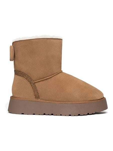 Gooce Skórzane botki zimowe "Mercy" w kolorze jasnobrązowym rozmiar: 38. Brązowe botki Gooce, na zimę, bez wzorów, bez obcasa, na platformie, bez zapięcia. Za 195.31 zł.