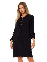 Made of emotion Sukienka w kolorze czarnym rozmiar: XL. Czarne sukienki Made Of Emotion, na co dzień, xl, bez wzorów, bez kołnierzyka, bez ramiączek, mini, proste. Za 51.95 zł.