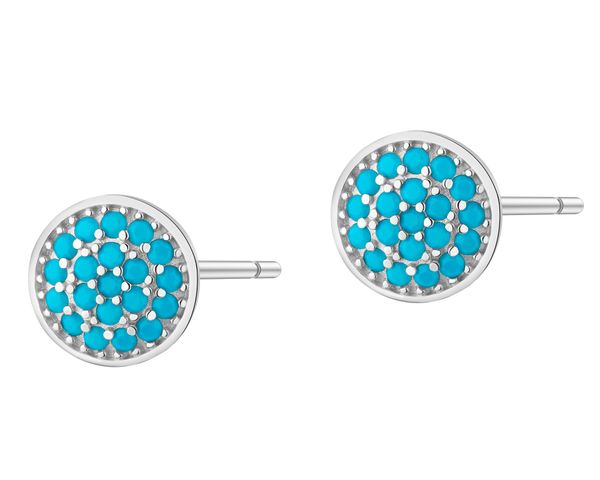 Kolczyki srebrne z cyrkoniami - koła. Szare kolczyki Apart, z cyrkonią, srebrne. Za 124.00 zł.