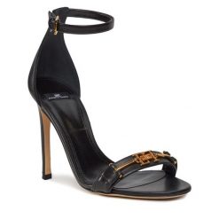 Sandały Elisabetta Franchi. Czarne sandały Elisabetta Franchi, bez wzorów, bez obcasa, na szpilce, bez zapięcia. Za 2,469.00 zł.