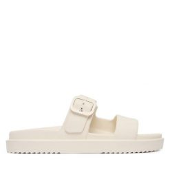 Klapki Tommy Hilfiger. Białe klapki TOMMY HILFIGER, bez wzorów, bez obcasa. Za 209.99 zł.