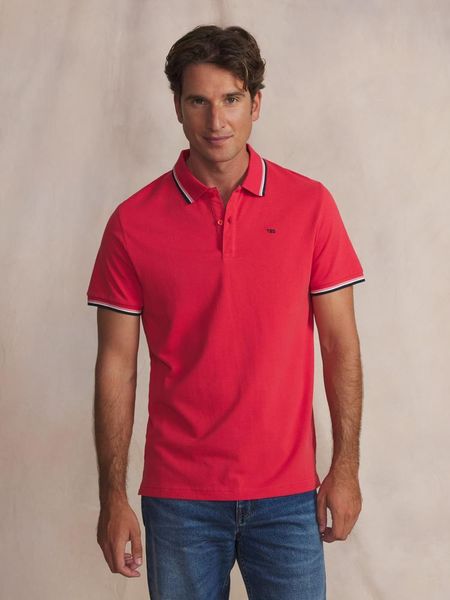 Polo TBS Yvane. Czerwone koszulki polo Tbs, s, bez wzorów, z bawełny, bez kołnierzyka, bez ramiączek. Za 255.50 zł.