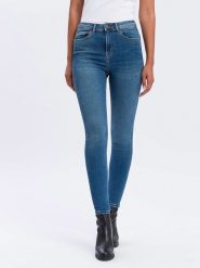 Cross Jeans Dżinsy - Skinny fit - w kolorze niebieskim rozmiar: W30/L34. Niebieskie jeansy Cross Jeans, l, z aplikacjami, z podwyższonym stanem. Za 78.28 zł.
