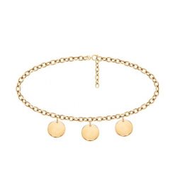 Bransoletka na kostkę z zawieszkami medalik. Żółte bransoletki Lilou, z mosiądzu. Za 311.00 zł.