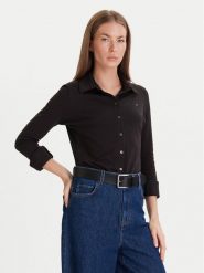 Tommy Hilfiger Koszula 1985 WW0WW43528 Czarny Slim Fit. Czarne koszule TOMMY HILFIGER, xs, bez wzorów, z bawełny, bez kołnierzyka, bez ramiączek. Za 429.99 zł.