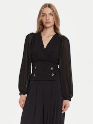 Rinascimento Bluzka CFC0126180003 Czarny Regular Fit. Czarne bluzki Rinascimento, s, bez wzorów, z syntetyku, bez kołnierzyka, bez ramiączek. Za 319.99 zł.