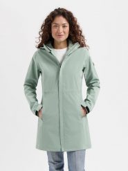 TRAVELIN' Kurtka softshellowa "Amalie" w kolorze zielonym rozmiar: M. Zielone kurtki sportowe Travelin', m, z aplikacjami, ze skóry, bez kaptura, outdoorowe. Za 286.16 zł.