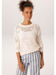 Aniston Sweter w kolorze kremowym rozmiar: 38. Brązowe swetry Aniston, bez wzorów, z bawełny, bez ramiączek. Za 130.99 zł.