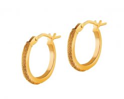 Złote kolczyki z pyłkiem syntetycznym - koła, 14 mm. Żółte kolczyki Apart, złote. Za 619.00 zł.