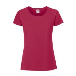 Koszulka Damska Iconic 195 Premium Ringspun Cotton T-shirt. Czerwone t-shirty FRUIT OF THE LOOM, s, bez wzorów, bez kołnierzyka, bez ramiączek. Za 35.99 zł.
