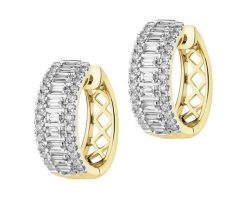 Kolczyki z żółtego złota z diamentami - koła - 0,66 ct - próba 585. Żółte kolczyki Apart, z diamentem, złote. Za 9,990.00 zł.