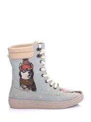 Streetfly Botki w kolorze szaroniebieskim ze wzorem rozmiar: 39. Niebieskie botki Streetfly, bez wzorów, bez obcasa, na platformie, bez zapięcia. Za 276.45 zł.