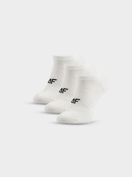4F Skarpetki krótkie (3-pack) damskie - białe 39-42. Białe skarpety 4f, bez wzorów, z bawełny. Za 49.99 zł.