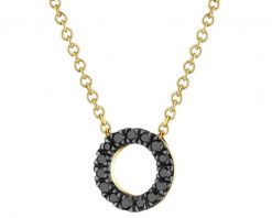 Naszyjnik z żółtego złota z czarnymi diamentami - 0,06 ct - próba 375. Czarne naszyjniki Apart, z diamentem, złote. Za 1,549.00 zł.