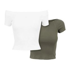 Koszulka Damska/żebrowana Bez Ramiączek (zestaw 2 Sztuk). Brązowe bluzki Urban Classics, l, bez wzorów, casualowe, bez kołnierzyka, bez ramiączek. Za 94.99 zł.