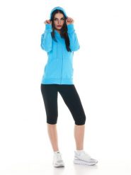 Bluza z bawełna z kaptur na co dzień na siłownię. Niebieskie bluzy LEONE 1947 APPAREL, s, bez wzorów, z bawełny, bez kaptura. Za 147.31 zł.
