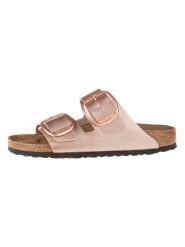 Birkenstock Klapki "Arizona" w kolorze różowozłotym rozmiar: 41. Różowe klapki Birkenstock, bez wzorów, z otwartym noskiem, bez obcasa. Za 354.45 zł.