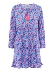 Zwillingsherz Sukienka w kolorze niebieskim rozmiar: L/XL. Niebieskie sukienki Zwillingsherz, na co dzień, l, bez wzorów, z wiskozy, bez kołnierzyka, bez ramiączek, mini, proste. Za 127.35 zł.