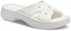Klapki Dla Dorosłych Crocs Classic Cross Strap. Brązowe klapki Crocs, bez wzorów, z materiału, bez obcasa. Za 159.99 zł.