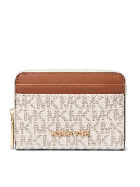 MICHAEL Michael Kors Portfel 32T4GJ6Z5B Beżowy. Brązowe portfele MICHAEL Michael Kors, bez wzorów, ze skóry. Za 366.99 zł.