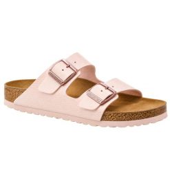Klapki damskie Birkenstock Arizona. Czerwone klapki Birkenstock, bez wzorów, z materiału, bez obcasa. Za 287.00 zł.