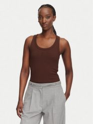 HUGO Top Datamia 50514489 Brązowy ciemny Slim Fit. Brązowe topy Hugo, s, bez wzorów, z bawełny, bez kołnierzyka, bez ramiączek. Za 214.99 zł.