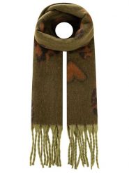 Zwillingsherz Szal "Heart Leo" w kolorze khaki - 220 x 40 cm rozmiar: onesize. Brązowe szaliki Zwillingsherz, bez wzorów, z materiału. Za 82.95 zł.