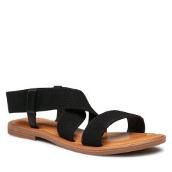 Sandały Clara Barson. Czarne sandały Clara Barson, bez wzorów, bez obcasa, na płaskiej podeszwie, bez zapięcia. Za 69.99 zł.