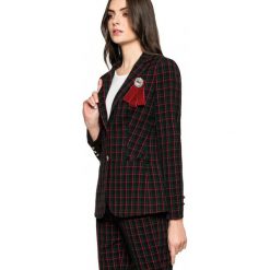 Elegancki żakiet w kratę L'AF BLAYNE. Zielone marynarki i żakiety L’AF, l, z aplikacjami, biznesowe. Za 829.00 zł.