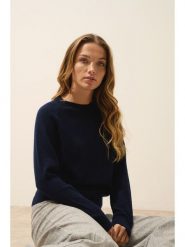 Just Cashmere Kaszmirowy sweter "Norena" w kolorze granatowym rozmiar: XXL. Niebieskie swetry Just Cashmere, xxl, bez wzorów, z kaszmiru, bez ramiączek. Za 255.34 zł.