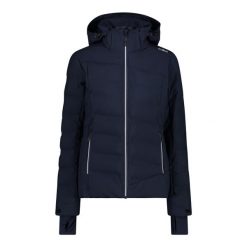 Kurtka damska narciarska CMP 34W4596. Niebieskie kurtki narciarskie CMP, bez wzorów, z lycry, z kapturem, narciarskie. Za 929.99 zł.