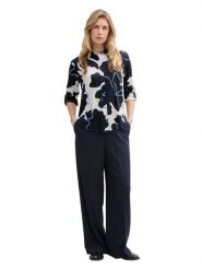 Tom Tailor Bluzka w kolorze biało-granatowym rozmiar: 36. Białe bluzki Tom Tailor, bez wzorów, bez kołnierzyka, bez ramiączek. Za 86.99 zł.